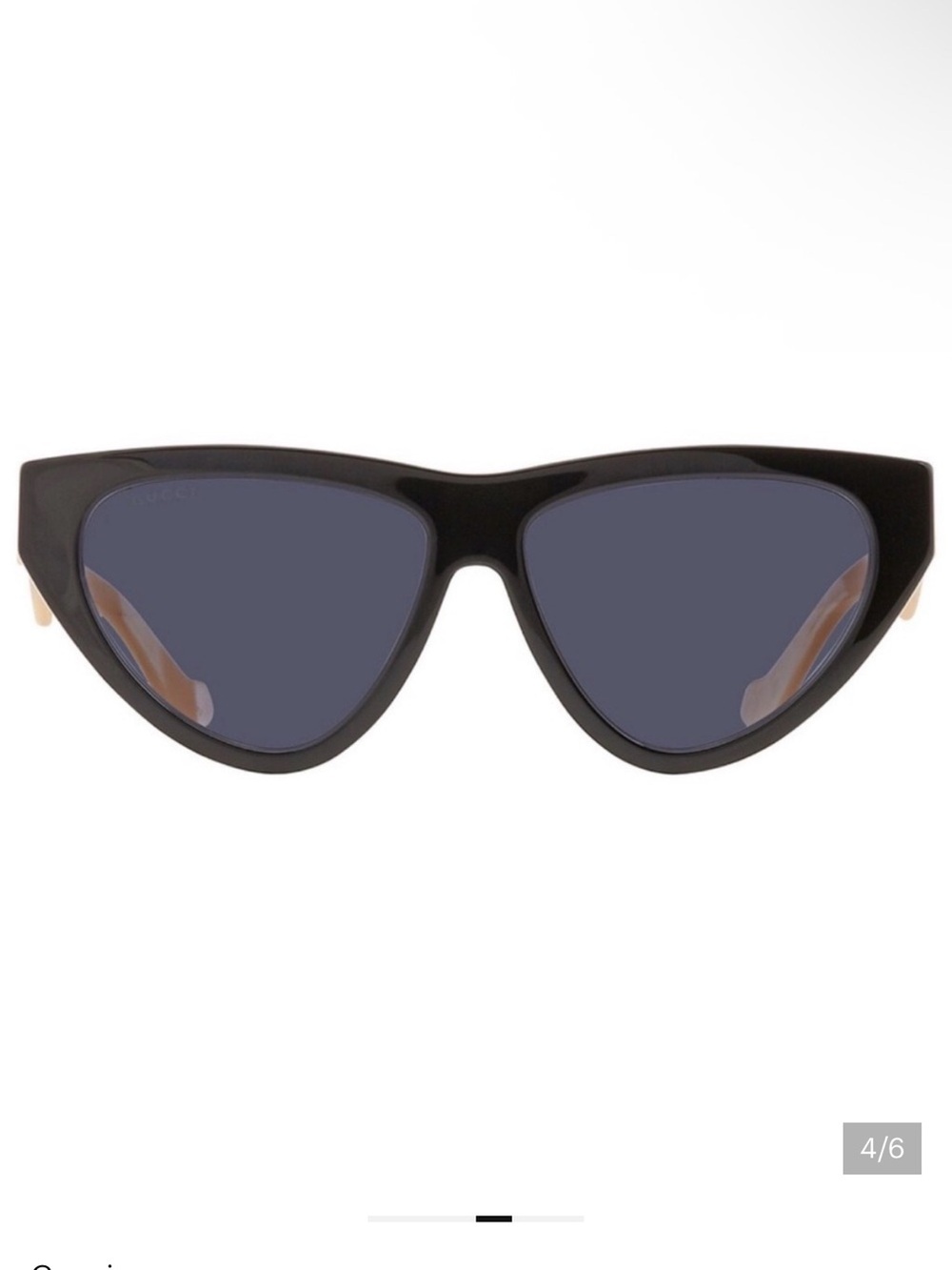 Gucci Blush Pink and Black Cat Eye Sunglasses Luxury Logo Temples! Made in Italy - Picture 3 of 15